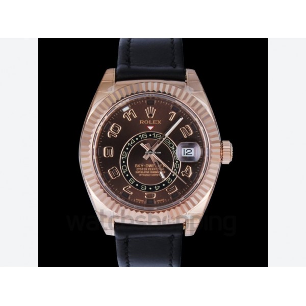 Rolex Sky-Dweller Everose Gold/Leather 42mm - 3261...
