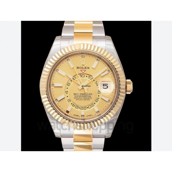 Rolex Sky-Dweller Champagne Steel/18k Yellow Gold ...
